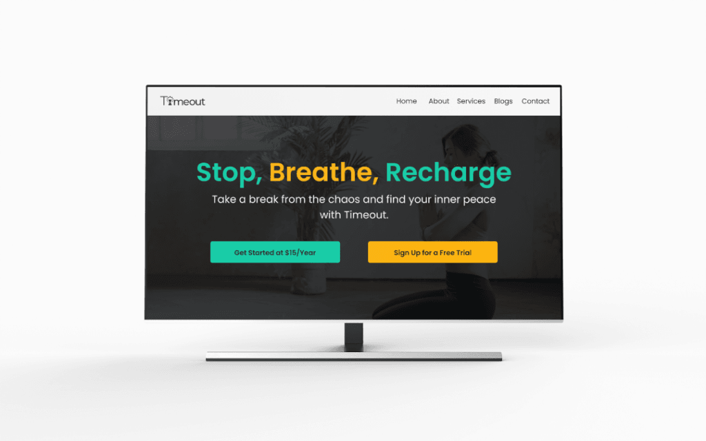 Timeout Website Mockup