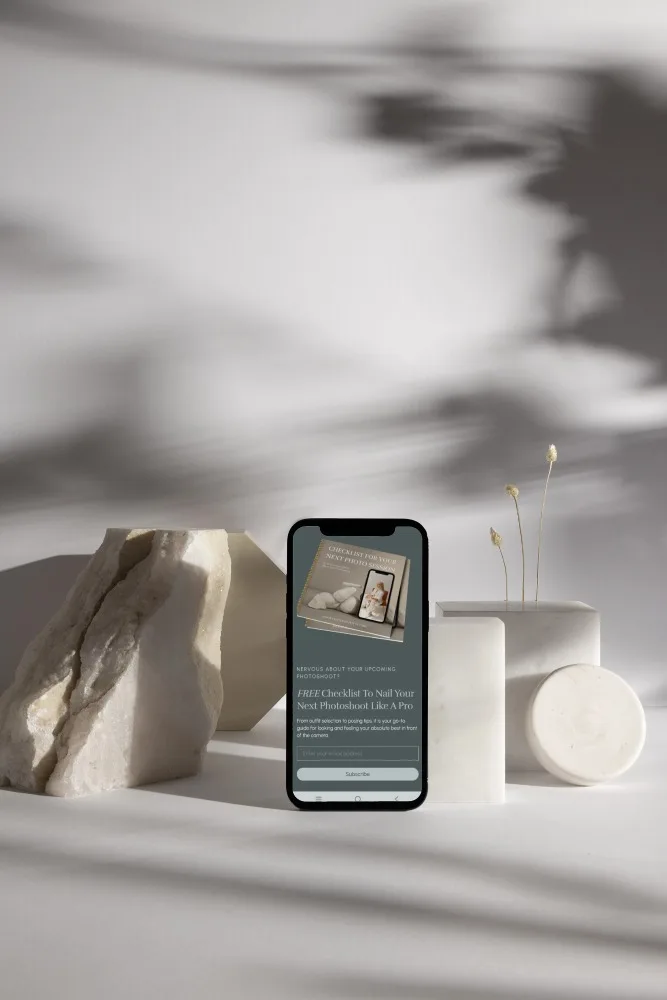 Phone mockup showcasing website design